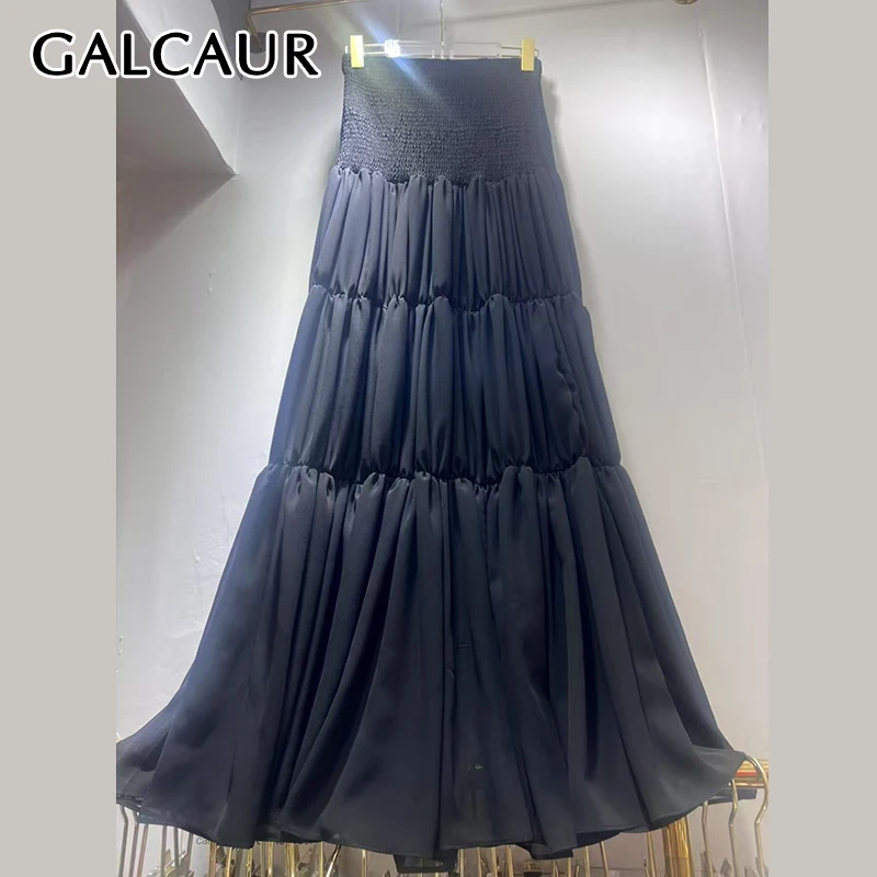 GALCAUR Solid Fashion Spliced Mesh Fashion Skirts for Women Elastic Waist Patchwork Fold Skirt Female Spring Clothing Style New
GALCAUR Solid Fashion Spliced Mesh Fashion Skirts for Women Elastic Waist Patchwork Fold Skirt Female Spring Clothing Style New