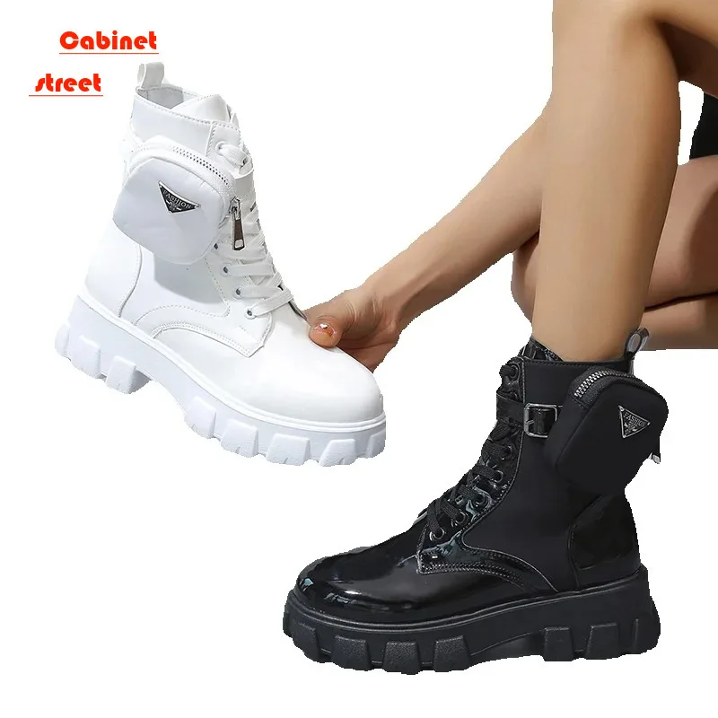 Plus Size White Black Punk Ankle Platform Motorcycle Women Snow Leather Boots Lace Up Chunky Heel Buckle Pocket Shoes Female
Plus Size White Black Punk Ankle Platform Motorcycle Women Snow Leather Boots Lace Up Chunky Heel Buckle Pocket Shoes Female
