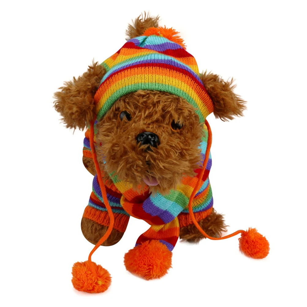 Dog Scarf Hat Set Knitted Winter Clothing Dog Warm Costume Festival Strpe Clothes Holiday Photo Shoots Pet Christmas Outfit
Dog Scarf Hat Set Knitted Winter Clothing Dog Warm Costume Festival Strpe Clothes Holiday Photo Shoots Pet Christmas Outfit