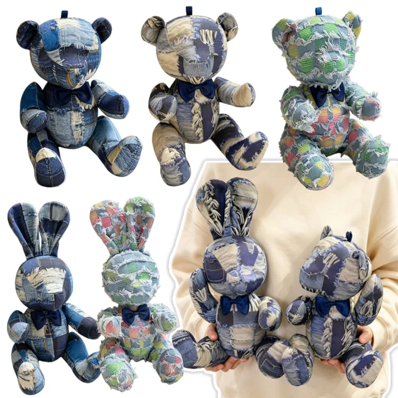 High Quality Textile Crafts Jointed Bear Moveable Arms and Legs Plush Toy Denim Bunny Rabbit Plushie Doll Kids Birthday Gift
High Quality Textile Crafts Jointed Bear Moveable Arms and Legs Plush Toy Denim Bunny Rabbit Plushie Doll Kids Birthday Gift