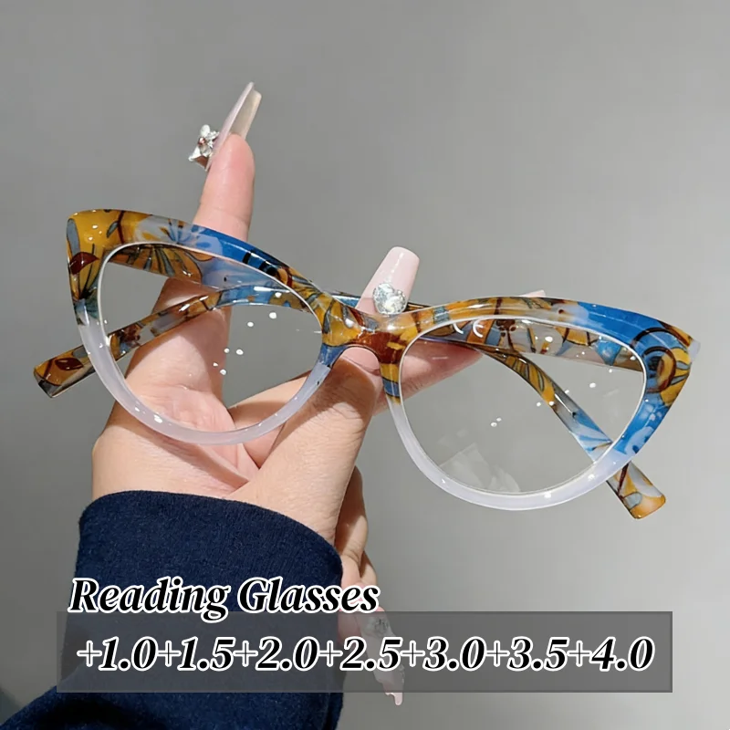 Stylish Flora Printed Reading Glasses for Women Vintage Retro Cat Eye Far Sight Eyeglasses Unisex Fashionable Presbyopia+1.0+4.0
Stylish Flora Printed Reading Glasses for Women Vintage Retro Cat Eye Far Sight Eyeglasses Unisex Fashionable Presbyopia+1.0+4.0