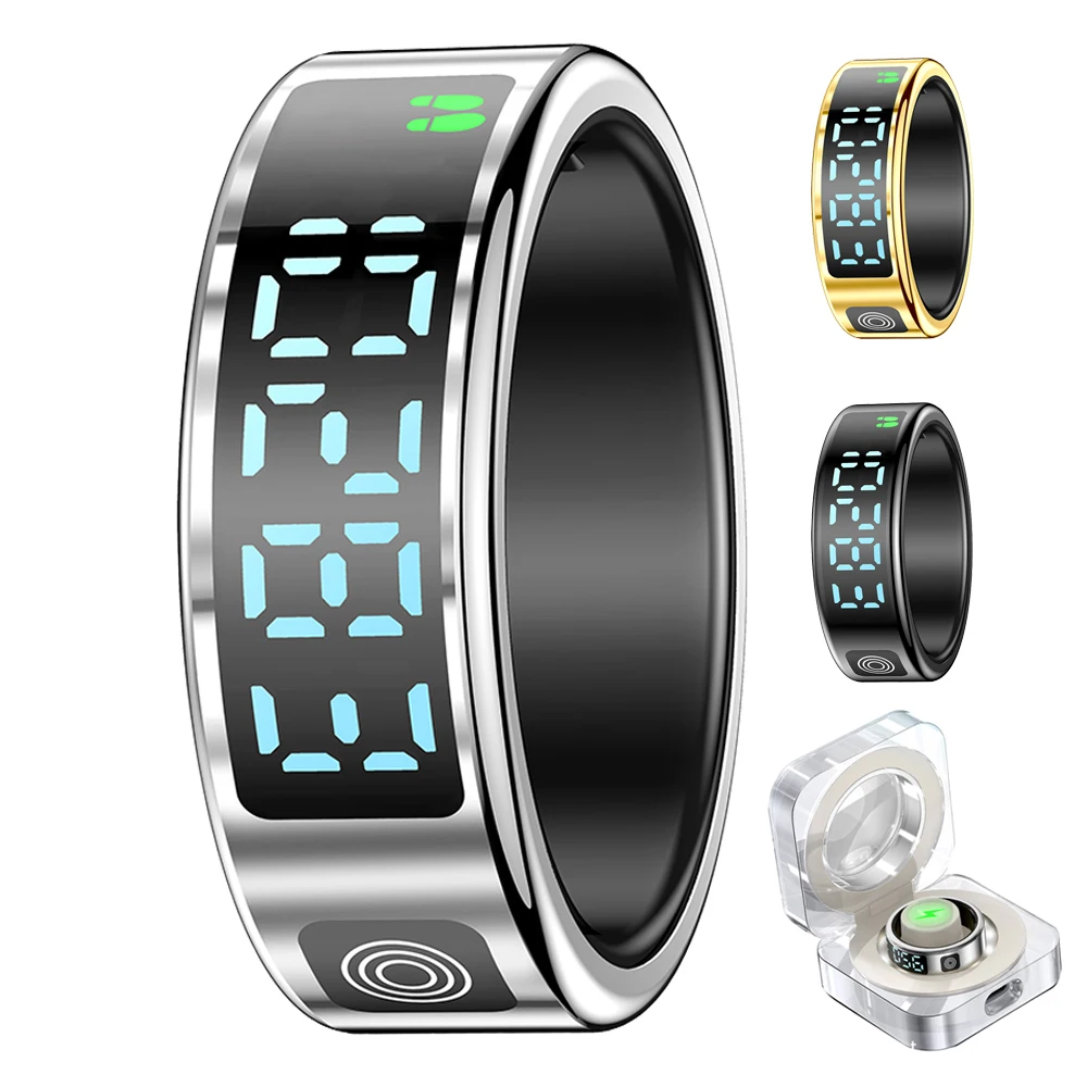 Смарт-кольцо со светодиодным дисплеем для мужчин и женщин, мониторинг сердечного ритма, кислорода в крови, сна, 5 атм, водонепроницаемое, мультиспортивные режимы, подарок SR08
Смарт-кольцо со светодиодным дисплеем для мужчин и женщин, мониторинг сердечного ритма, кислорода в крови, сна, 5 атм, водонепроницаемое, мультиспортивные режимы, подарок SR08