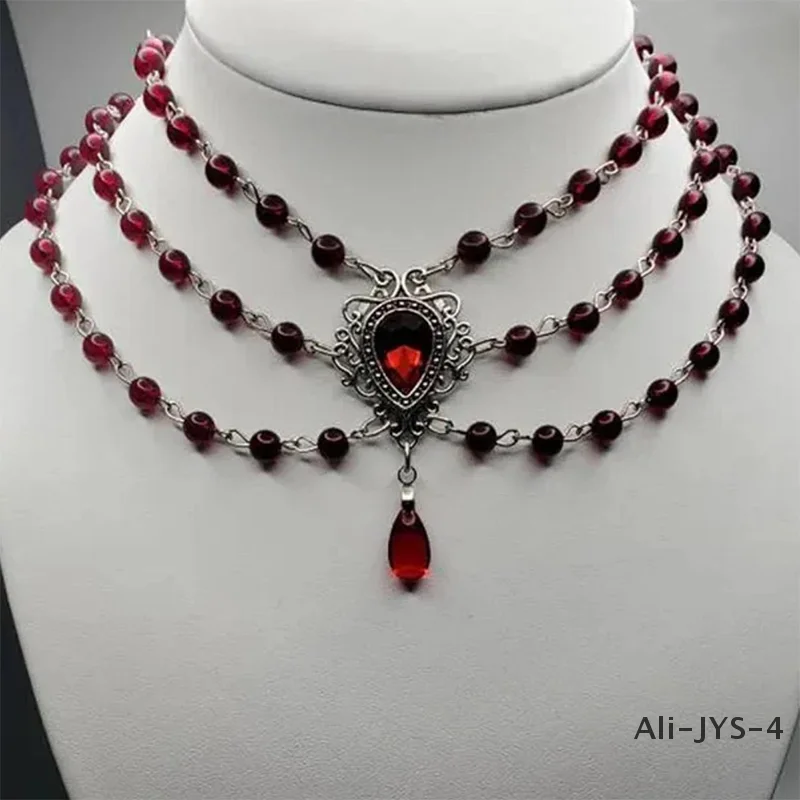 Gothic Victorian Necklace Romantic Vintage Blood Red Beaded Chain For Women Girls Exquisite Choker Jewelry Accessories Gifts
Gothic Victorian Necklace Romantic Vintage Blood Red Beaded Chain For Women Girls Exquisite Choker Jewelry Accessories Gifts