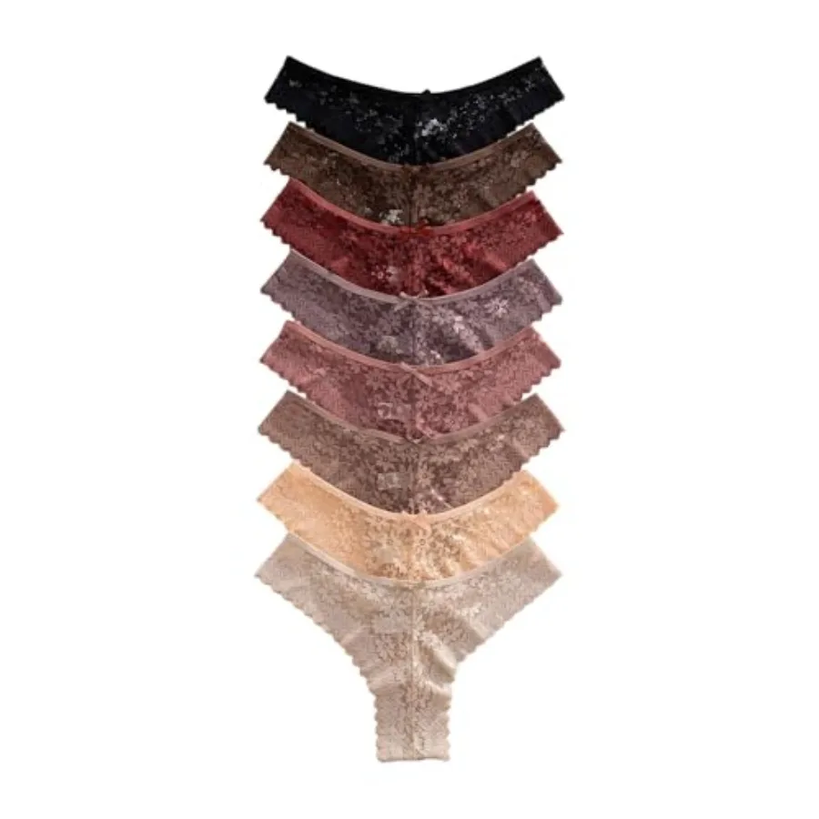 SHENHE Women's 8 Pcs Lace Thongs Cheeky Low Rise Bow Underwear Comfy Sexy Panties
SHENHE Women's 8 Pcs Lace Thongs Cheeky Low Rise Bow Underwear Comfy Sexy Panties