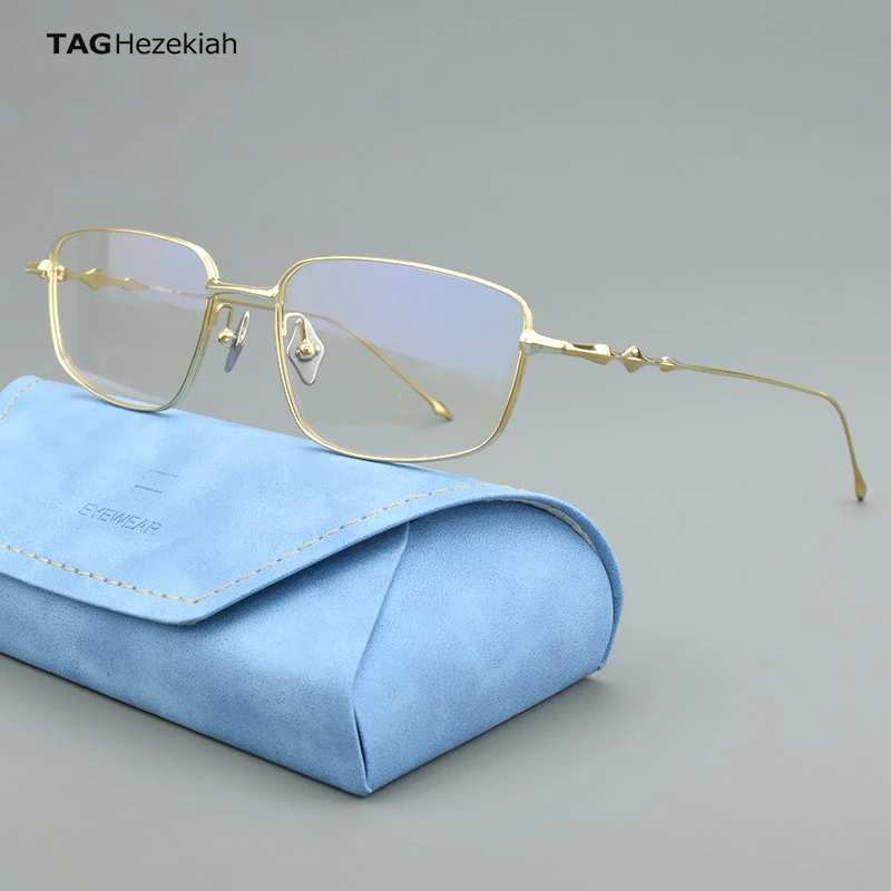 Brand Eyeglass Frames Vintage Pure Titanium Glasses Square Male Glasses Frame Prescription Spectacles Light blue lens ABA-01
Brand Eyeglass Frames Vintage Pure Titanium Glasses Square Male Glasses Frame Prescription Spectacles Light blue lens ABA-01