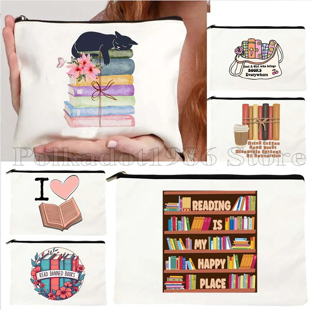 Aesthetic Floral Stack of Books Cosmetic Makeup Bag Coffee Flowers Heart Read Book Quotes Reading Gifts Girl Pencil Case Pouch
Aesthetic Floral Stack of Books Cosmetic Makeup Bag Coffee Flowers Heart Read Book Quotes Reading Gifts Girl Pencil Case Pouch