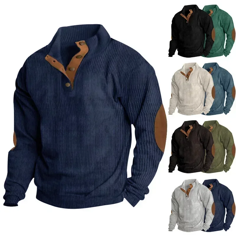 Sweatshirts Men Tops Full Sleeve Stand Collar Button Top Sweatshirt Splice Casual Pleated Regular Slim Fit Autumn Winter 2024
Sweatshirts Men Tops Full Sleeve Stand Collar Button Top Sweatshirt Splice Casual Pleated Regular Slim Fit Autumn Winter 2024