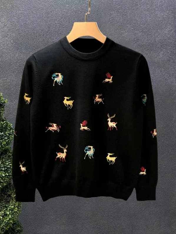 Мужской вязаный свитер с круглым вырезом и вышивкой, базовый слой, осенне-зимний, новый, теплый, повседневный топ из полиэфирного волокна, молодежный стиль
Мужской вязаный свитер с круглым вырезом и вышивкой, базовый слой, осенне-зимний, новый, теплый, повседневный топ из полиэфирного волокна, молодежный стиль