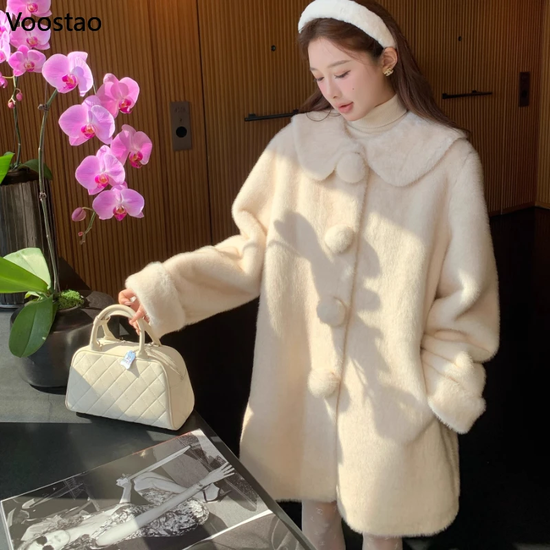 Autumn Winter Fashion Sweet Faux Fur Long Coat Women Elegant Solid Warm Loose Jackets Female Korean Casual Soft Plush Outerwear
Autumn Winter Fashion Sweet Faux Fur Long Coat Women Elegant Solid Warm Loose Jackets Female Korean Casual Soft Plush Outerwear