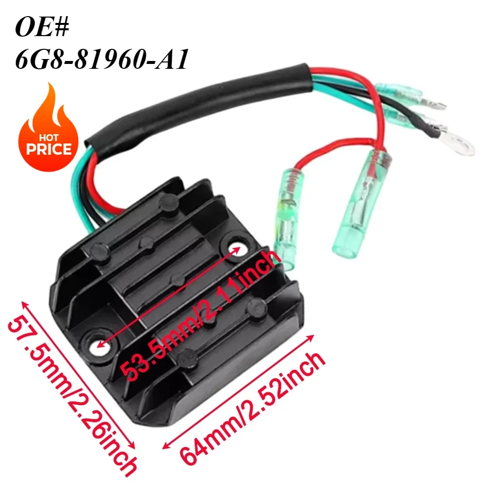 6G8-81960-A1 6G8-81960-A1-00 Motorcycle Voltage Rectifier Regulator for Yamaha Outboard 4 Stroke 9.9 15HP 1990-2006 Auto Parts 
6G8-81960-A1 6G8-81960-A1-00 Motorcycle Voltage Rectifier Regulator for Yamaha Outboard 4 Stroke 9.9 15HP 1990-2006 Auto Parts