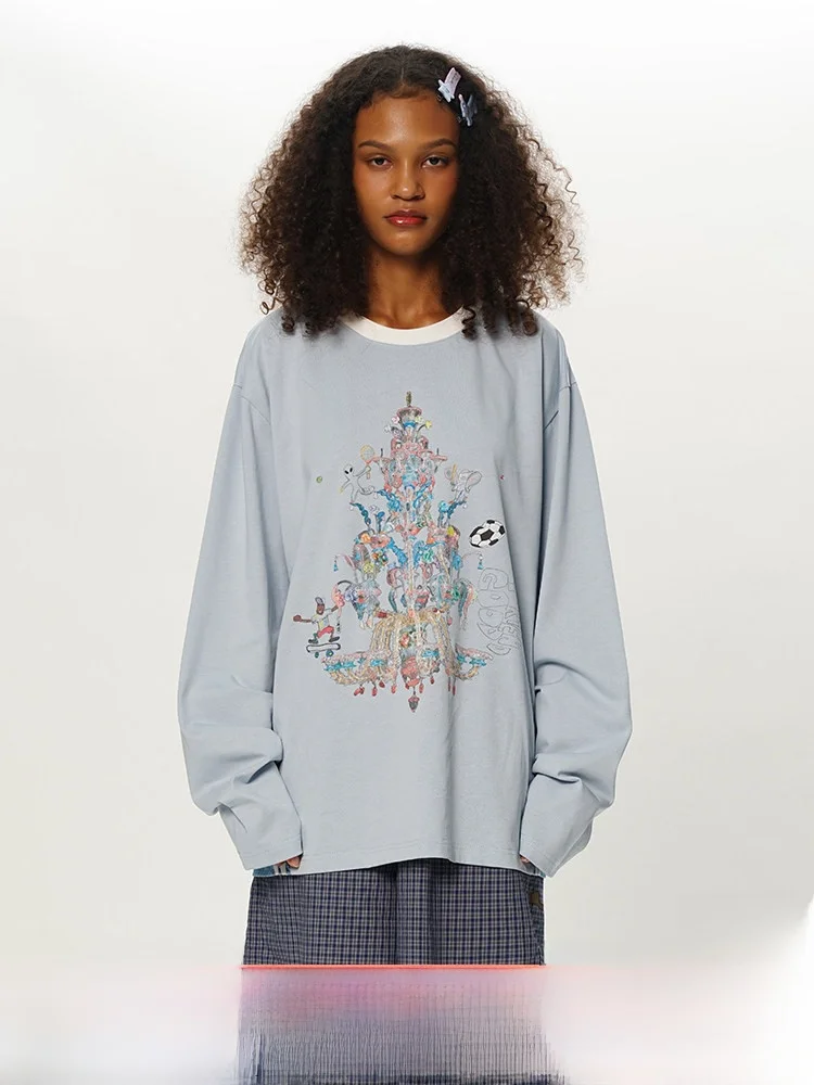 TIPSEVEN Original Design Summer Sport Split Series Hand-Drawn Crystal Lamp Print Long Sleeve T-Shirt New Casual Style
TIPSEVEN Original Design Summer Sport Split Series Hand-Drawn Crystal Lamp Print Long Sleeve T-Shirt New Casual Style