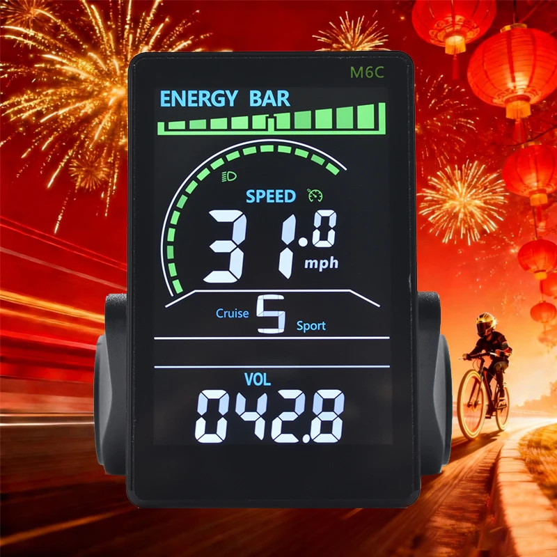 M6C【UART2】 E Bike LCD Computer Color Gradient Digital Speedometer Odometer for Electric Bicycle Bike Accessories
M6C【UART2】 E Bike LCD Computer Color Gradient Digital Speedometer Odometer for Electric Bicycle Bike Accessories