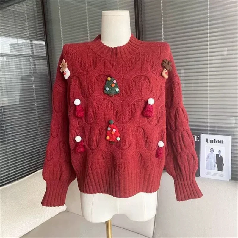 Christmas Red Sweater Women's New Winter New Year's Eve Fragrance Loose and Slim Short Pullover Comfortable Women's Sweater Top
Christmas Red Sweater Women's New Winter New Year's Eve Fragrance Loose and Slim Short Pullover Comfortable Women's Sweater Top
