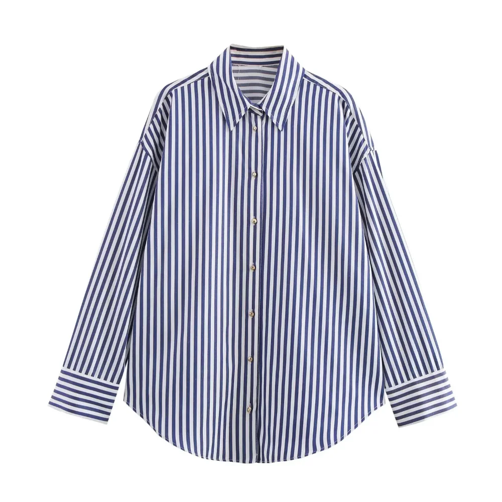 KONDALA-женская минималистичная рубашка из поплина, свободная повседневная полосатая рубашка, новая мода, весна-осень 202, офисная женская пригородная базовая рубашка 
KONDALA-женская минималистичная рубашка из поплина, свободная повседневная полосатая рубашка, новая мода, весна-осень 202, офисная женская пригородная базовая рубашка