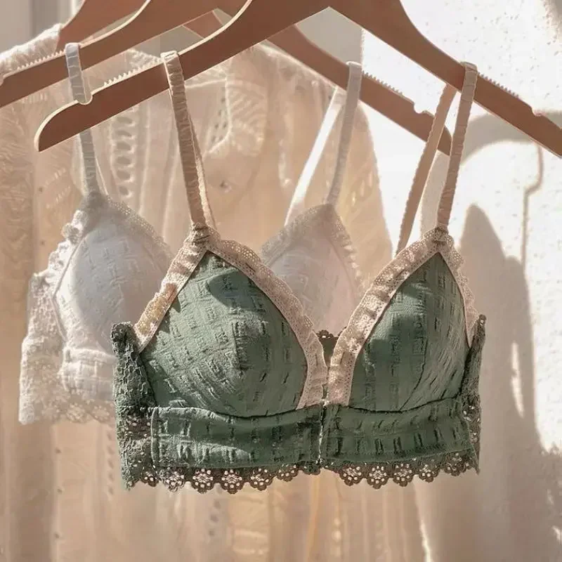Japan Korean Front Closure Girls Sweet Lace Bra Wire Free Comfortable Underwear Women Graceful Breathable Undies Lingerie Female
Japan Korean Front Closure Girls Sweet Lace Bra Wire Free Comfortable Underwear Women Graceful Breathable Undies Lingerie Female