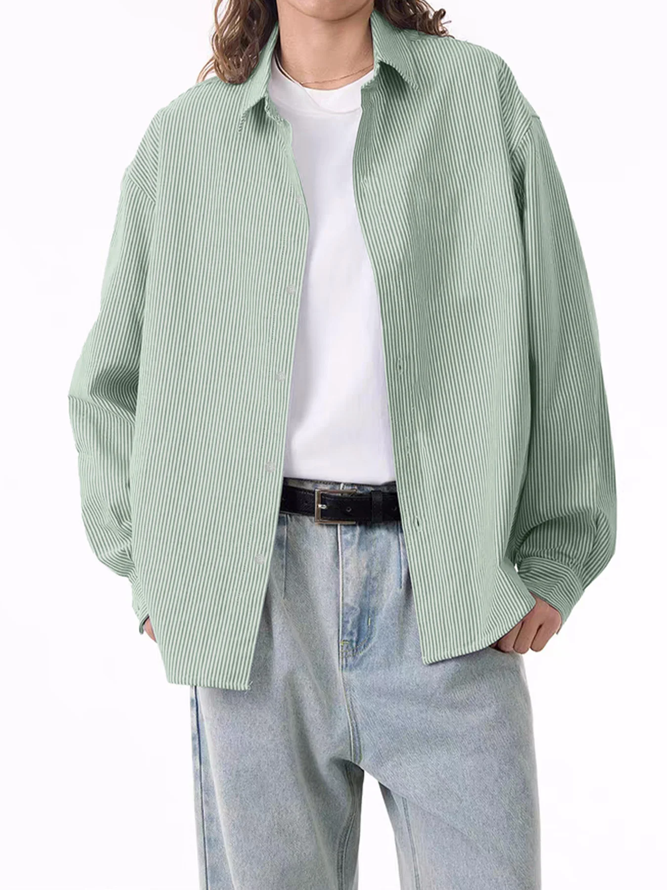 Высококачественная мужская рубашка в тонкую полоску, весенне-осенняя полосатая повседневная рубашка с длинными рукавами и воротником для верхней одежды
Высококачественная мужская рубашка в тонкую полоску, весенне-осенняя полосатая повседневная рубашка с длинными рукавами и воротником для верхней одежды