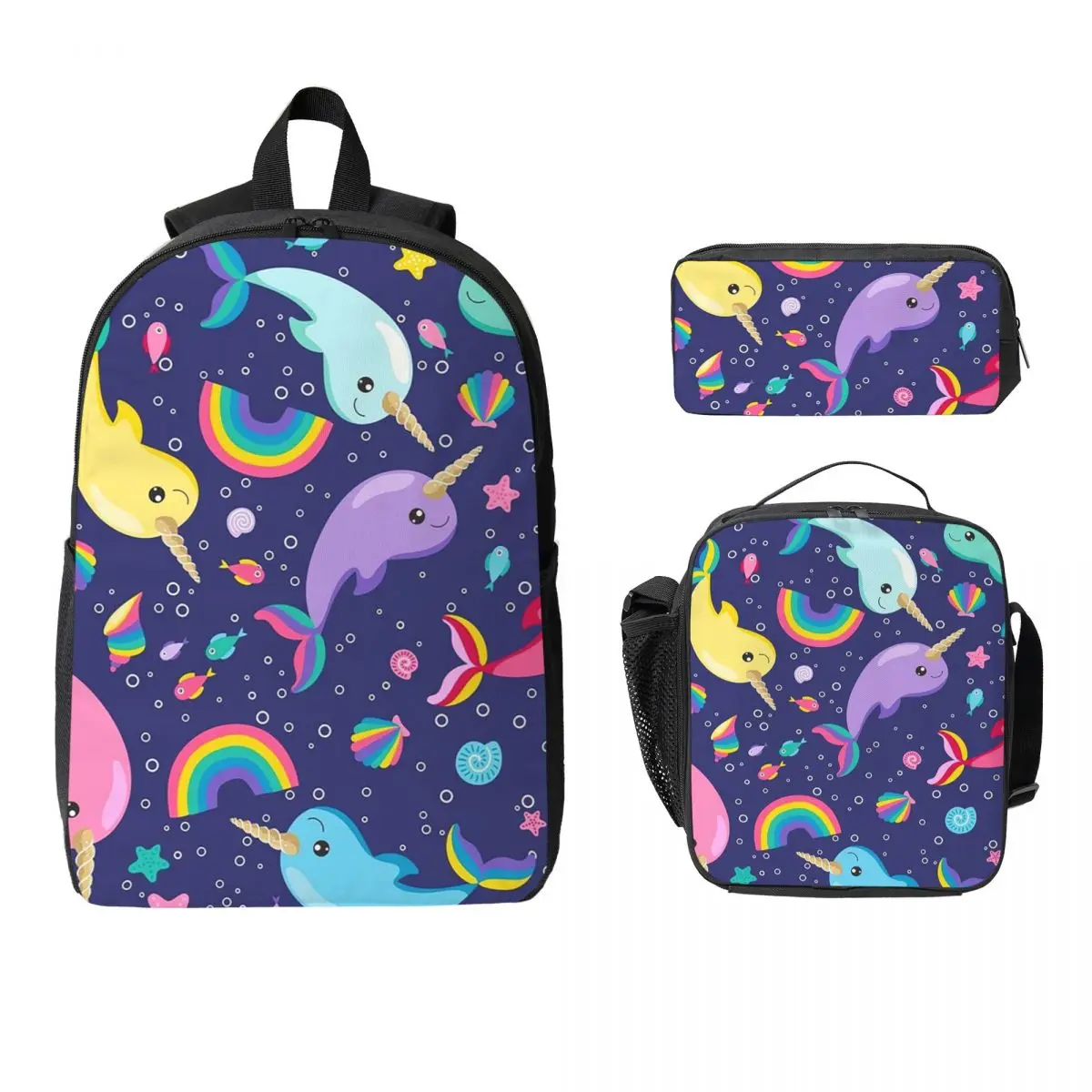 Rainbow Narwhals Under The Sea Blue Backpack BookBag School Bag Computer Shoulder Bags 3ps Insulated Lunch Bag Pencil Case
Rainbow Narwhals Under The Sea Blue Backpack BookBag School Bag Computer Shoulder Bags 3ps Insulated Lunch Bag Pencil Case