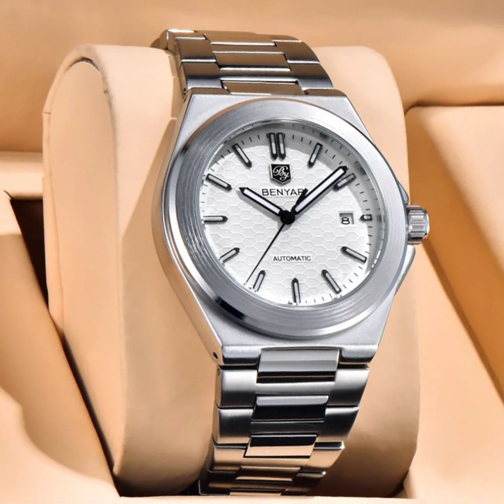 BENYAR Design 2022, новые повседневные деловые мужские часы из нержавеющей стали, водонепроницаемые роскошные автоматические механические часы
BENYAR Design 2022, новые повседневные деловые мужские часы из нержавеющей стали, водонепроницаемые роскошные автоматические механические часы