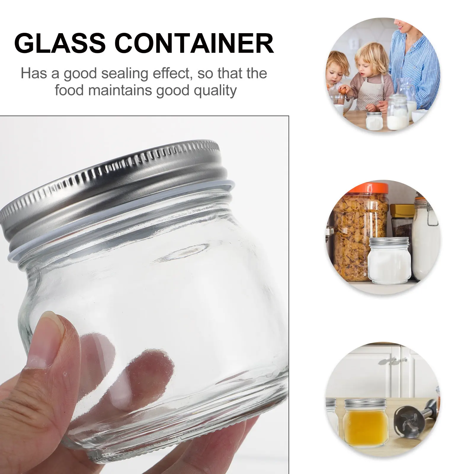 6Pcs Glass Jar Set Thick Transparent Sealed Food Storage Containers Honey Pickles Sealed Canisters Home Storage Jars
6Pcs Glass Jar Set Thick Transparent Sealed Food Storage Containers Honey Pickles Sealed Canisters Home Storage Jars