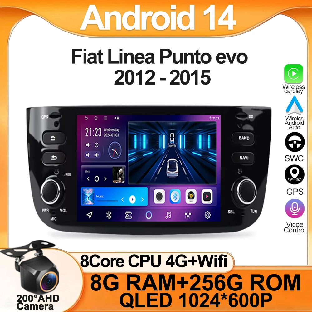 6.2‘For Fiat Linea Punto evo 2012 - 2015 4G Car Carplay Android radio GPS Multimedia player dvd Stereo 4G High-performance CPU
6.2‘For Fiat Linea Punto evo 2012 - 2015 4G Car Carplay Android radio GPS Multimedia player dvd Stereo 4G High-performance CPU