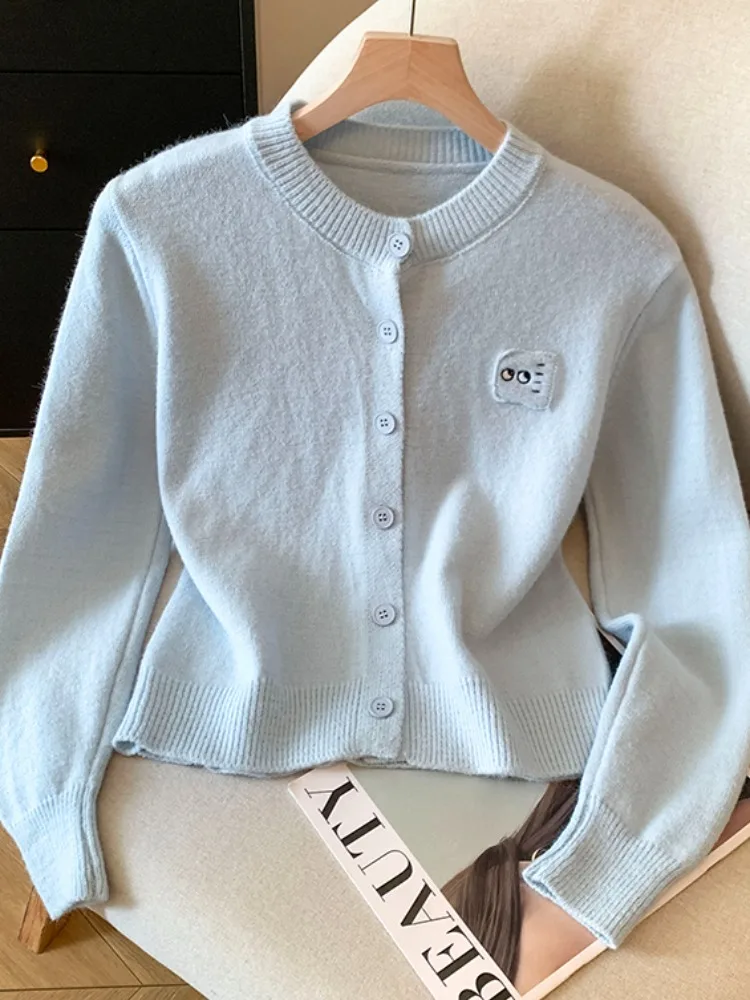 Blue Long Sve Knitted Open Cardigan Women's Autumn New Sle Korean Sle Outerwear Embroidery Small Size Top Self-Preserv...
Blue Long Sve Knitted Open Cardigan Women's Autumn New Sle Korean Sle Outerwear Embroidery Small Size Top Self-Preserv...