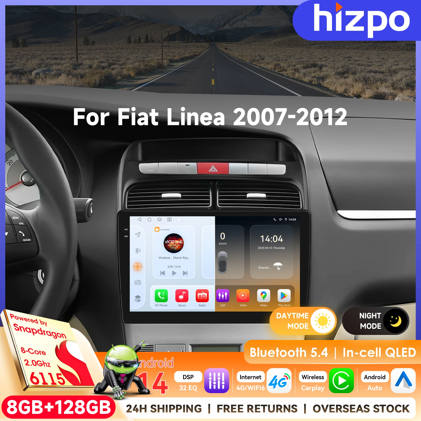 Электронный экран Hizpo 9 дюймов с Bluetooth, Android 14 и CarPlay для Fiat Linea 2007-2012, интеллектуальная навигационная система 6115
Электронный экран Hizpo 9 дюймов с Bluetooth, Android 14 и CarPlay для Fiat Linea 2007-2012, интеллектуальная навигационная система 6115