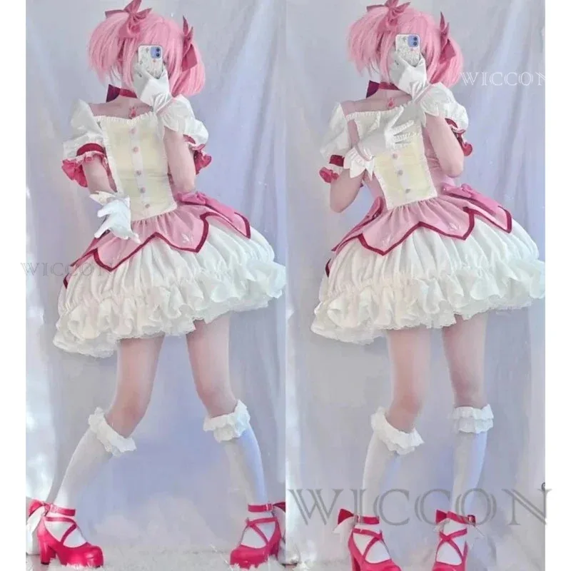 Puella Magi Madoka Magica Косплей Костюм Парик Нижняя Юбка Обувь Kaname Madoka Розовое Короткое Бальное Платье Хэллоуин Униформа Наряд 
Puella Magi Madoka Magica Косплей Костюм Парик Нижняя Юбка Обувь Kaname Madoka Розовое Короткое Бальное Платье Хэллоуин Униформа Наряд