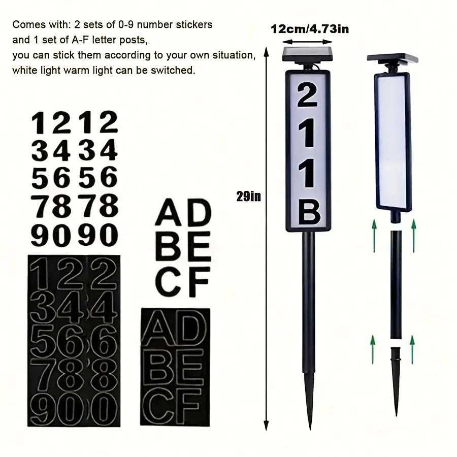 1 Upgraded Outdoor Solar Light - Number Door Sign Decorative Plaque, IP44 Waterproof, With Digital/letter Stickers, Suitable For: Home, Kitchen Supplies, Porch, Holiday Decorations, Garden, Courtyard (white/warm Light Can Be Switched)
1 Upgraded Outdoor Solar Light - Number Door Sign Decorative Plaque, IP44 Waterproof, With Digital/letter Stickers, Suitable For: Home, Kitchen Supplies, Porch, Holiday Decorations, Garden, Courtyard (white/warm Light Can Be Switched)