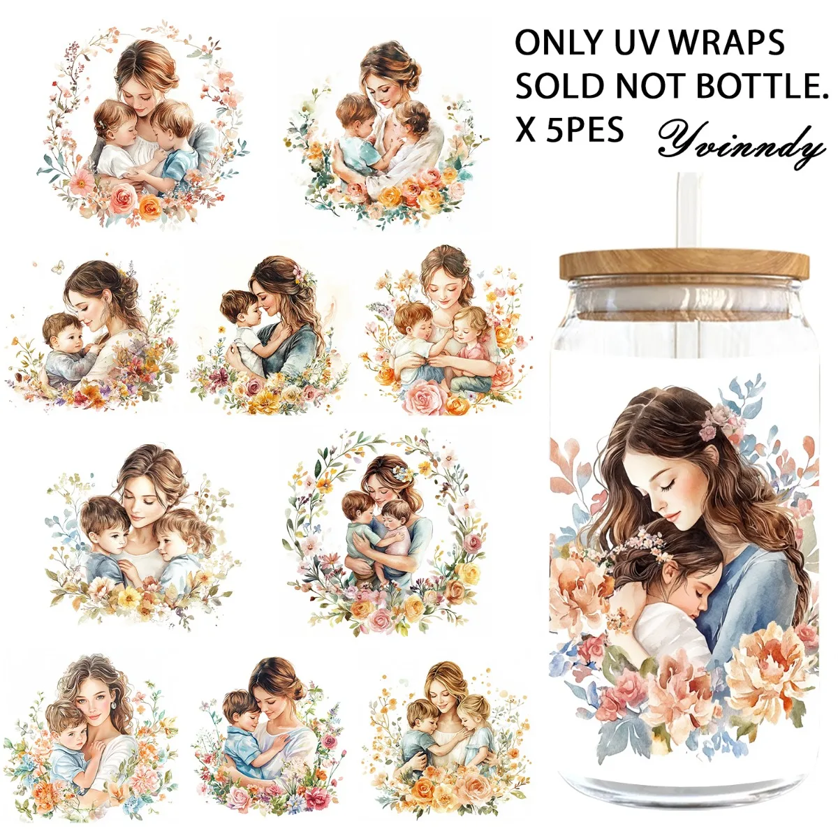 5PCS/Set Of 16OZ Mother's Day Theme Bouquet Mother's Day Design UV DTF Suitable For Mugscoration Gift Makers (Excluding Cups)
5PCS/Set Of 16OZ Mother's Day Theme Bouquet Mother's Day Design UV DTF Suitable For Mugscoration Gift Makers (Excluding Cups)