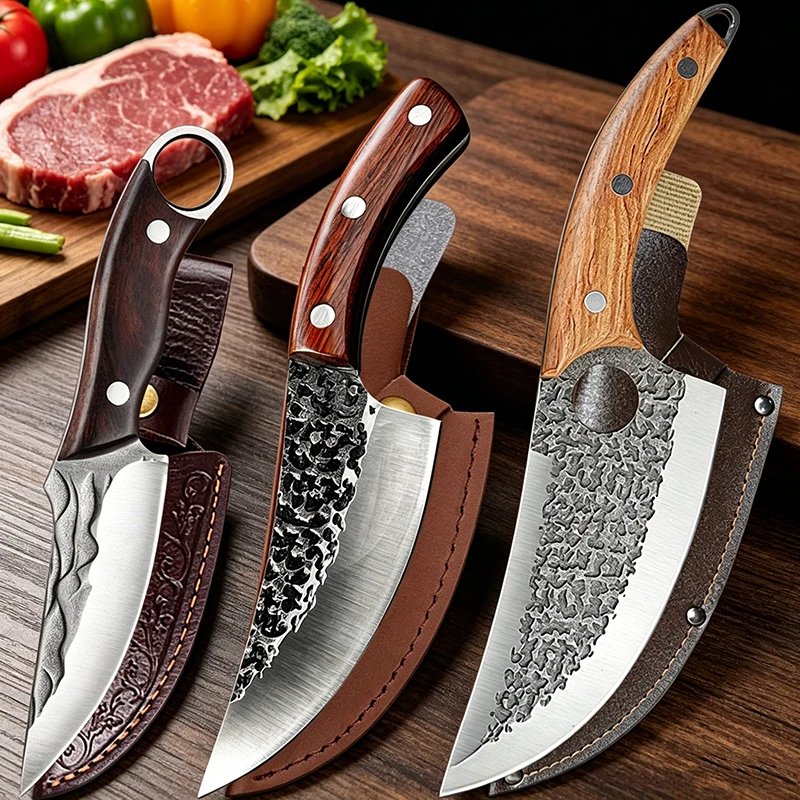High-Carbon Steel Boning Knife Wooden Handle Kitchen Chef Knives Butcher Meat Cleaver BBQ Fishing Knife with Sheath
High-Carbon Steel Boning Knife Wooden Handle Kitchen Chef Knives Butcher Meat Cleaver BBQ Fishing Knife with Sheath