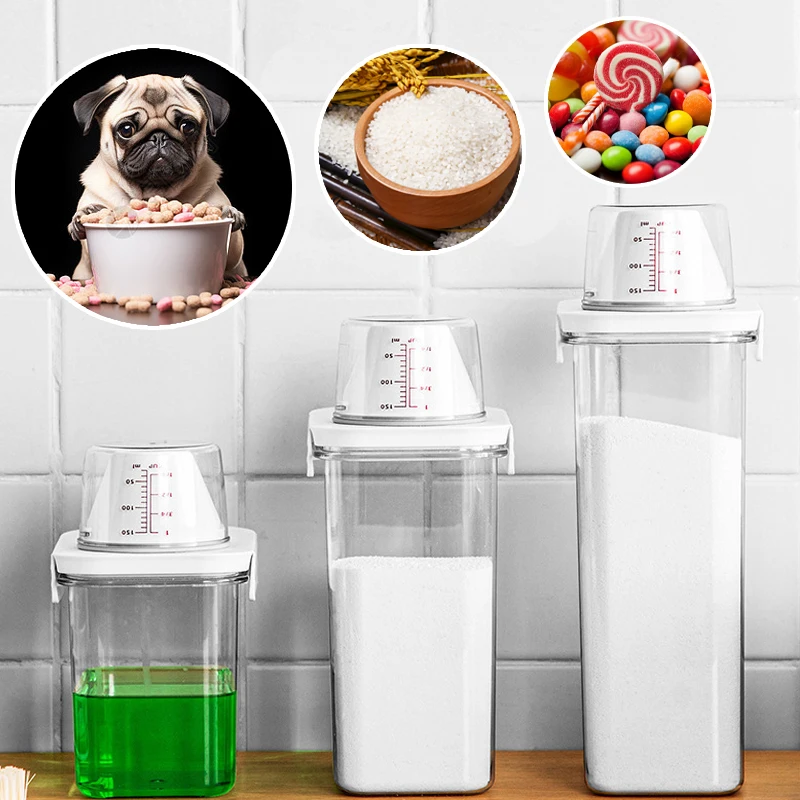 Laundry Detergent Dispenser 2300ML Airtight Storage Box with Measuring Cup & Labels for Powder Bleach Grain Organization Kitchen
Laundry Detergent Dispenser 2300ML Airtight Storage Box with Measuring Cup & Labels for Powder Bleach Grain Organization Kitchen