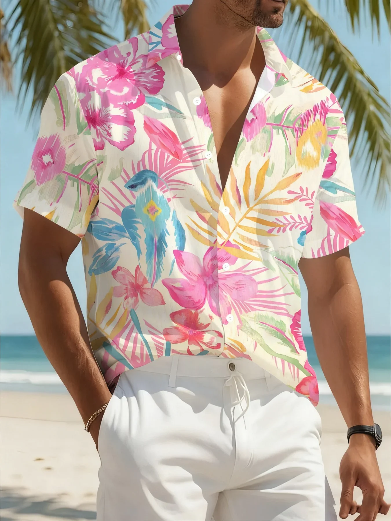 Summer Tropical Print Hawaiian Shirt For Men Fashion Casual Man Short Sleeve Beach Wear Stylish Party Holiday Outfit Shirts
Summer Tropical Print Hawaiian Shirt For Men Fashion Casual Man Short Sleeve Beach Wear Stylish Party Holiday Outfit Shirts