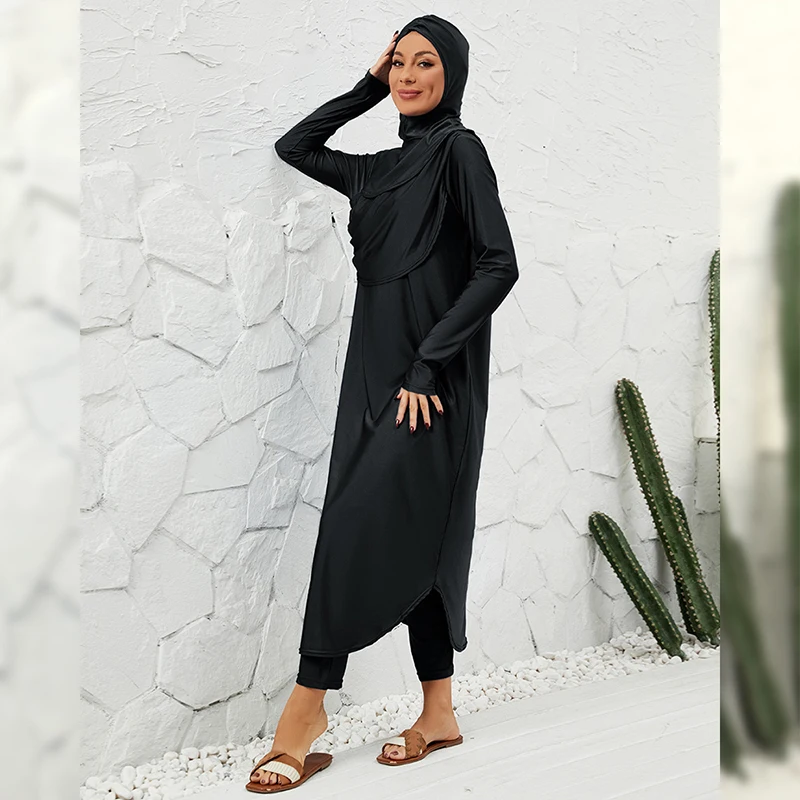 Femme Musulman Burkinis Muslim Women 3 Piece Set Swimwear Islam Arab Hijab Swim Robe Pants Swimsuit Conservative Maillot De Bain
Femme Musulman Burkinis Muslim Women 3 Piece Set Swimwear Islam Arab Hijab Swim Robe Pants Swimsuit Conservative Maillot De Bain