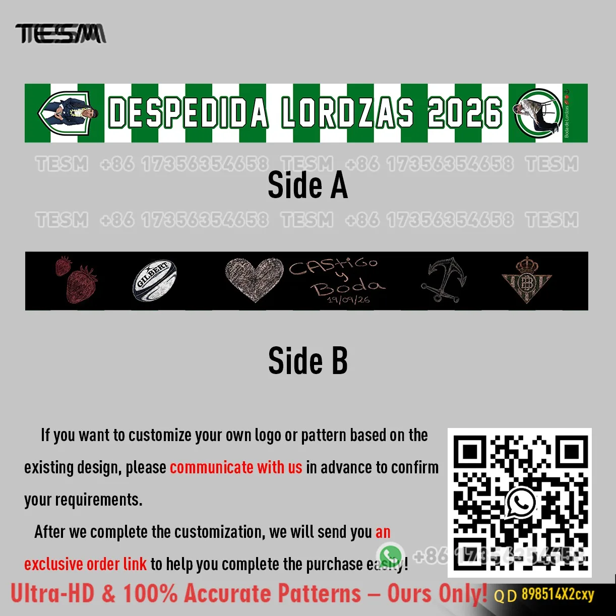 TESM Double Sided HD Printed Football Scarf Fan Cheer Scarf Matches and Parties Supporter Decorative Scarf
TESM Double Sided HD Printed Football Scarf Fan Cheer Scarf Matches and Parties Supporter Decorative Scarf