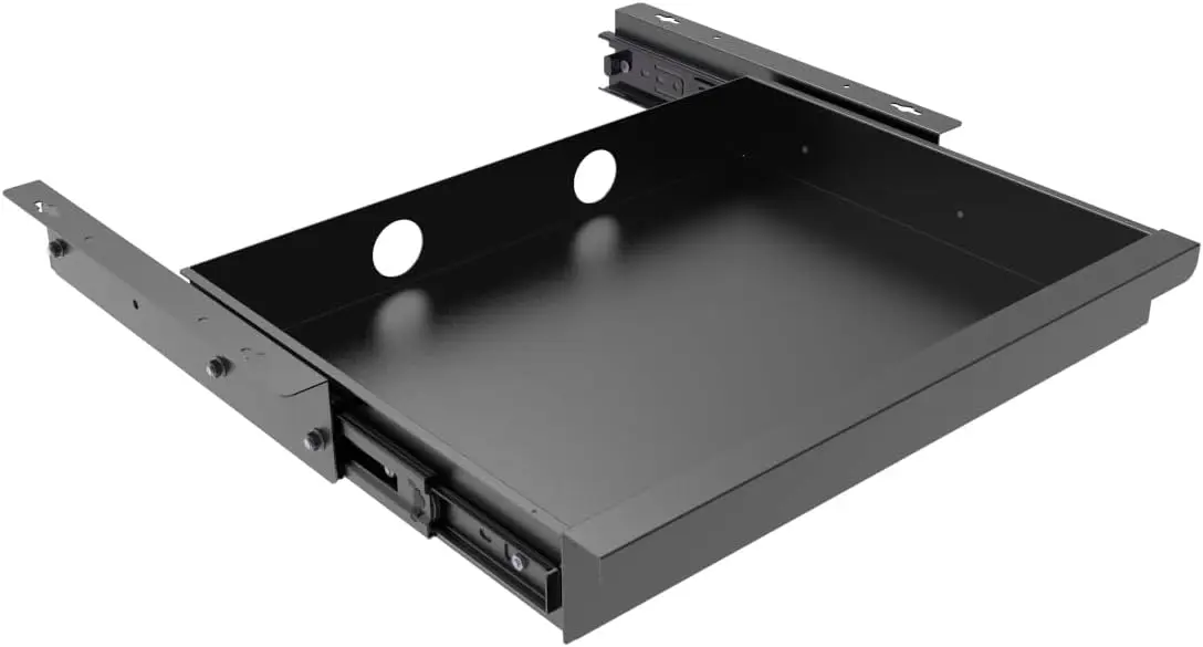 Under Desk Sliding Drawer Organizer, 19.2" x 13.4", Metal Black for Office Workstation
Under Desk Sliding Drawer Organizer, 19.2" x 13.4", Metal Black for Office Workstation