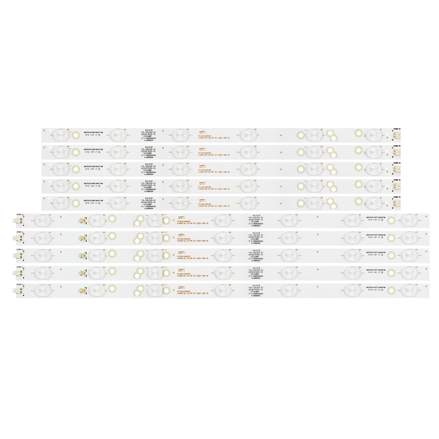 10Pcs/Set LED Backlight Strip 6/7LEDs KJ48D13L-ZC14F-01 KJ48D13R-ZC14F-01 303KJ480035 303KJ480036 KJ480M03 ML-5009 L48F3700A
10Pcs/Set LED Backlight Strip 6/7LEDs KJ48D13L-ZC14F-01 KJ48D13R-ZC14F-01 303KJ480035 303KJ480036 KJ480M03 ML-5009 L48F3700A