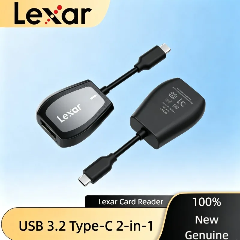 Lexar Reader Dual-Slot Supports SD and microSD UHS-II Cards Up To 312MB/s Read for Laptop Desktop Professional Type-C USB 3.2
Lexar Reader Dual-Slot Supports SD and microSD UHS-II Cards Up To 312MB/s Read for Laptop Desktop Professional Type-C USB 3.2