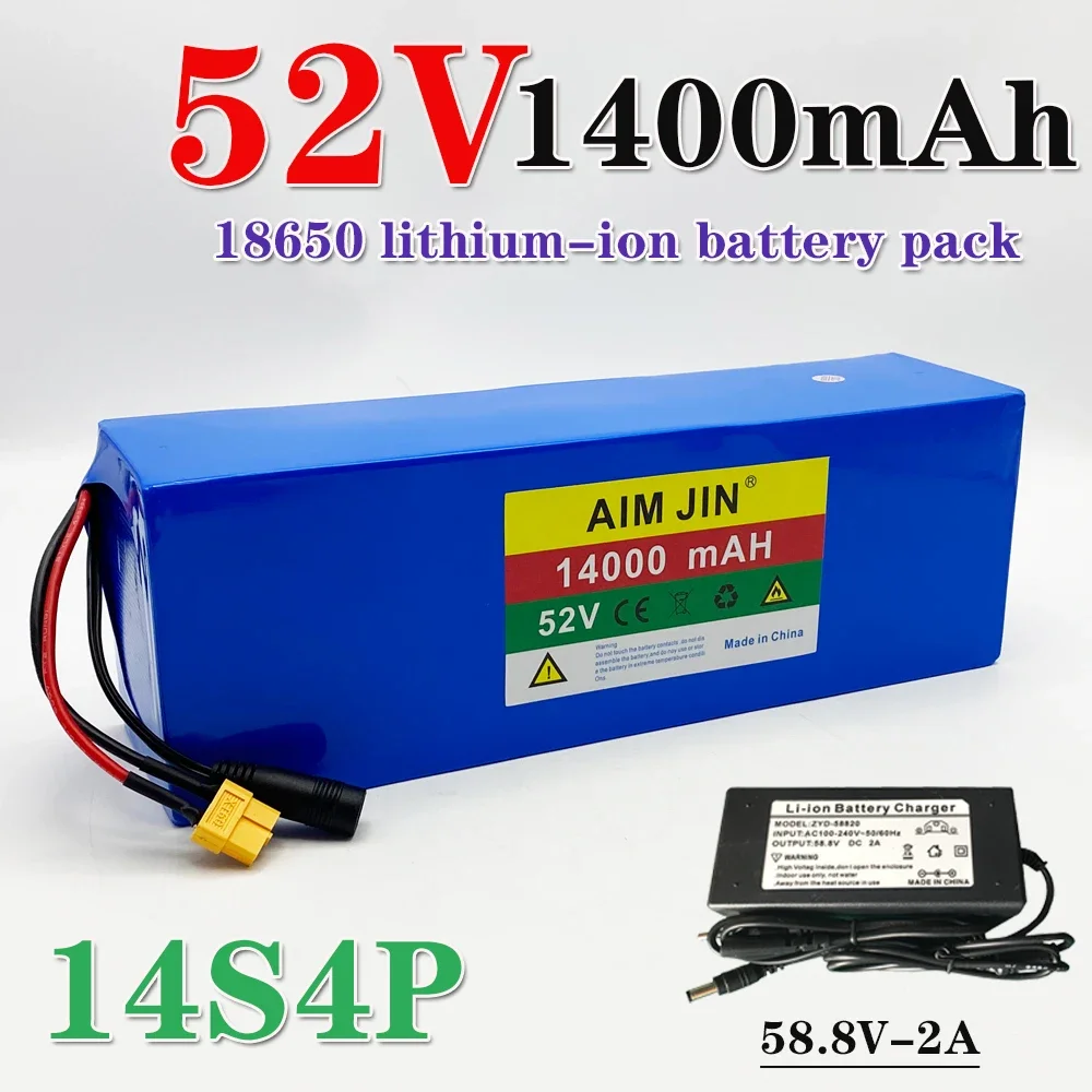 52V 14S4P battery pack 14000mah 18650 Lithium Battery with BMS for Balance Car, Bike, Scooter, Tricycle
52V 14S4P battery pack 14000mah 18650 Lithium Battery with BMS for Balance Car, Bike, Scooter, Tricycle