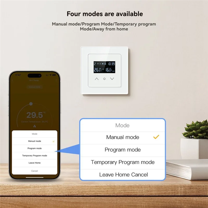 【Кабель USB-C】умный термостат для дома, Wi-Fi, технология Tuya, ЖК-цифровой дисплей для контроля температуры в помещении, дома
【Кабель USB-C】умный термостат для дома, Wi-Fi, технология Tuya, ЖК-цифровой дисплей для контроля температуры в помещении, дома