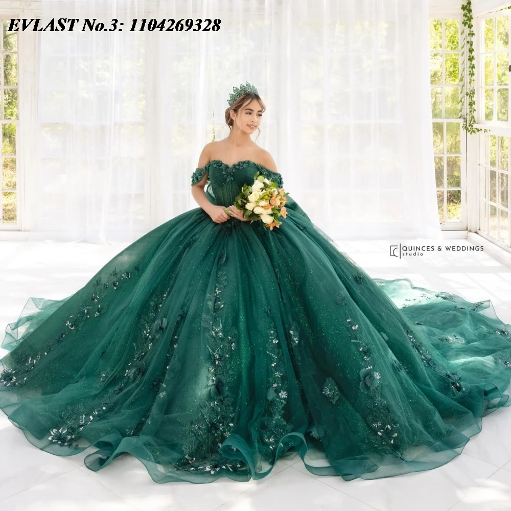 EVLAST блестящее темно-зеленое платье Quinceanera по индивидуальному заказу, бальное платье с цветочной аппликацией и бисером, Sweet 16, Vestidos De 15 Anos E3Q736
EVLAST блестящее темно-зеленое платье Quinceanera по индивидуальному заказу, бальное платье с цветочной аппликацией и бисером, Sweet 16, Vestidos De 15 Anos E3Q736