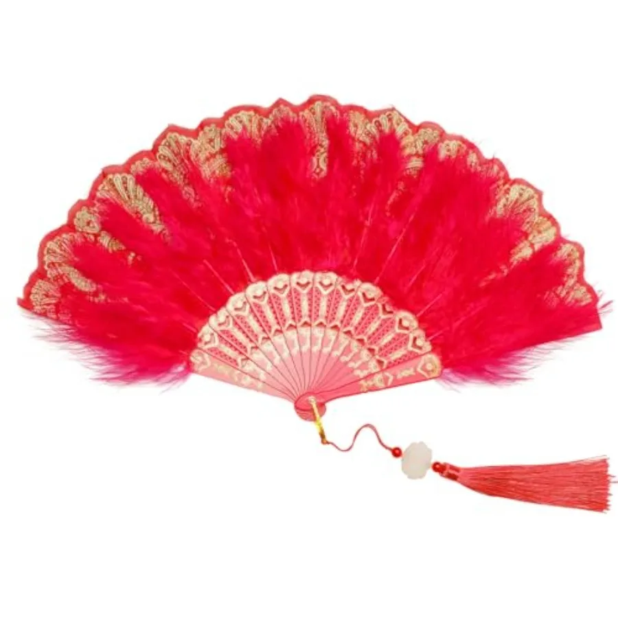 Foldable Feather Fan Embroide Flower Handheld Chinese Folding Fans 1920s Feather Fan Flapper Hand Fan for Costume Party Wedding
Foldable Feather Fan Embroide Flower Handheld Chinese Folding Fans 1920s Feather Fan Flapper Hand Fan for Costume Party Wedding