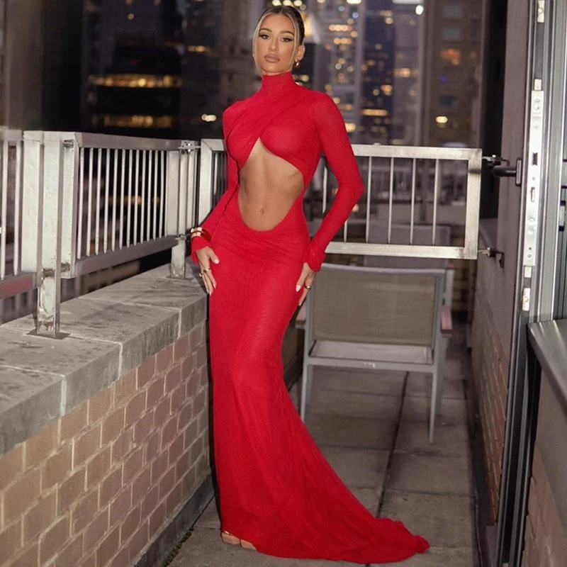 2025 Fashion Elegant Red Cut Out Maxi Dress for Women Party Club Outfits Long Sleeve Ruched Sexy Backless Gown Birthday Dresses
2025 Fashion Elegant Red Cut Out Maxi Dress for Women Party Club Outfits Long Sleeve Ruched Sexy Backless Gown Birthday Dresses
