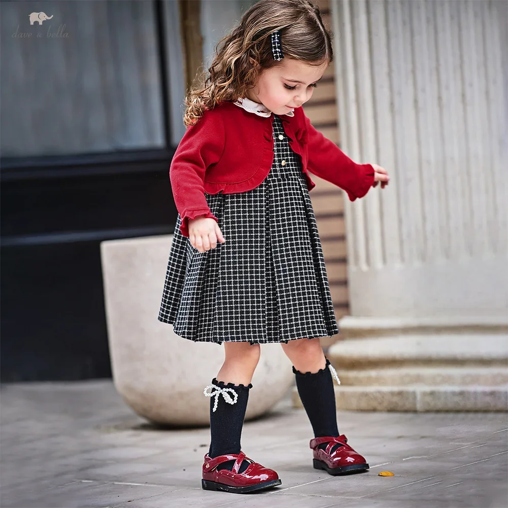 Dave Bella Girls' Princess Dress Sweet Cute Children 's Plaid Fake Two Piece Baby Long Sleeve Dress Outdoor Party DB3253124
Dave Bella Girls' Princess Dress Sweet Cute Children 's Plaid Fake Two Piece Baby Long Sleeve Dress Outdoor Party DB3253124