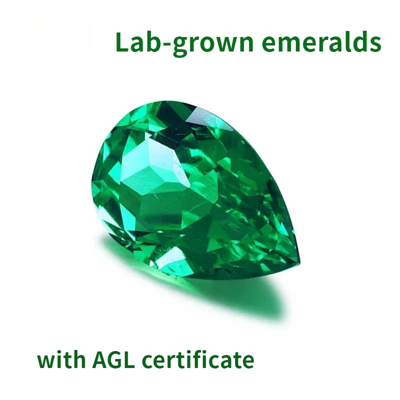 High Quality Lab Grown Colombian Emerald Top Pear Shape Hydrothermal Gemstone VVS1 with AGL Certificate for Jewelry Making
High Quality Lab Grown Colombian Emerald Top Pear Shape Hydrothermal Gemstone VVS1 with AGL Certificate for Jewelry Making