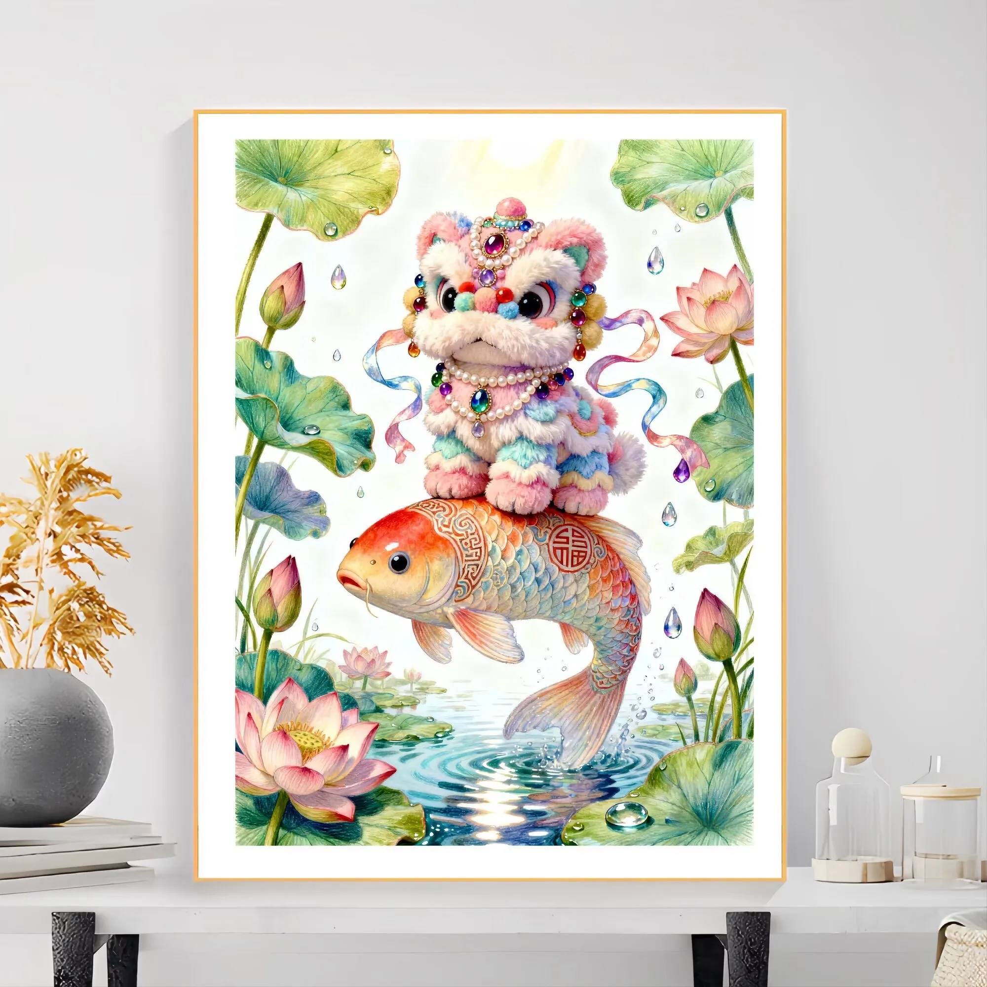 9CT 11CT DIY Cross Stitch Kit Fish Lion Dance Embroidery Chinese Style Printed Set with Thread Needlework for Home Crafts
9CT 11CT DIY Cross Stitch Kit Fish Lion Dance Embroidery Chinese Style Printed Set with Thread Needlework for Home Crafts