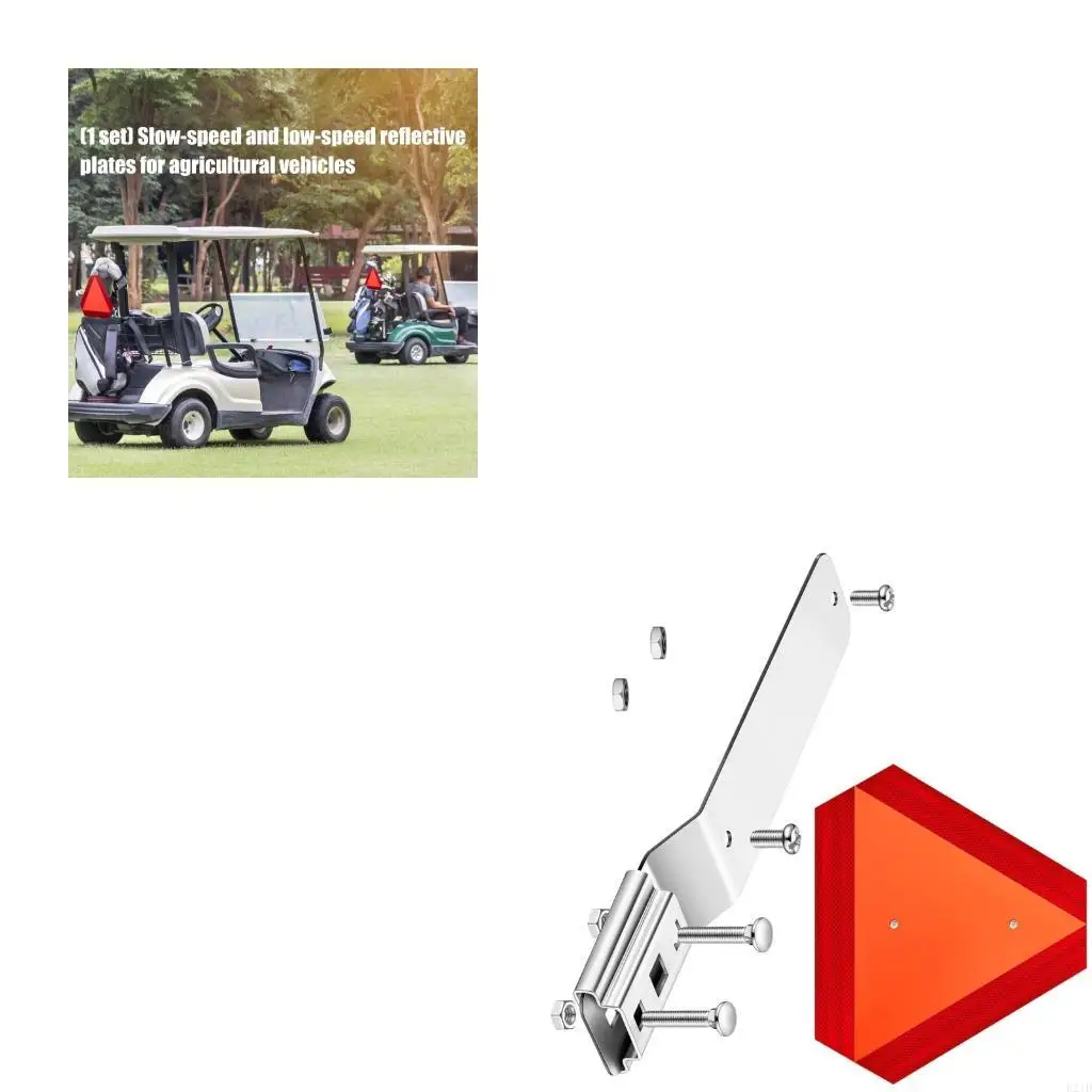 Standard Size Reflective Safety Triangle Slow Moving Vehicle Sign Quick Setup