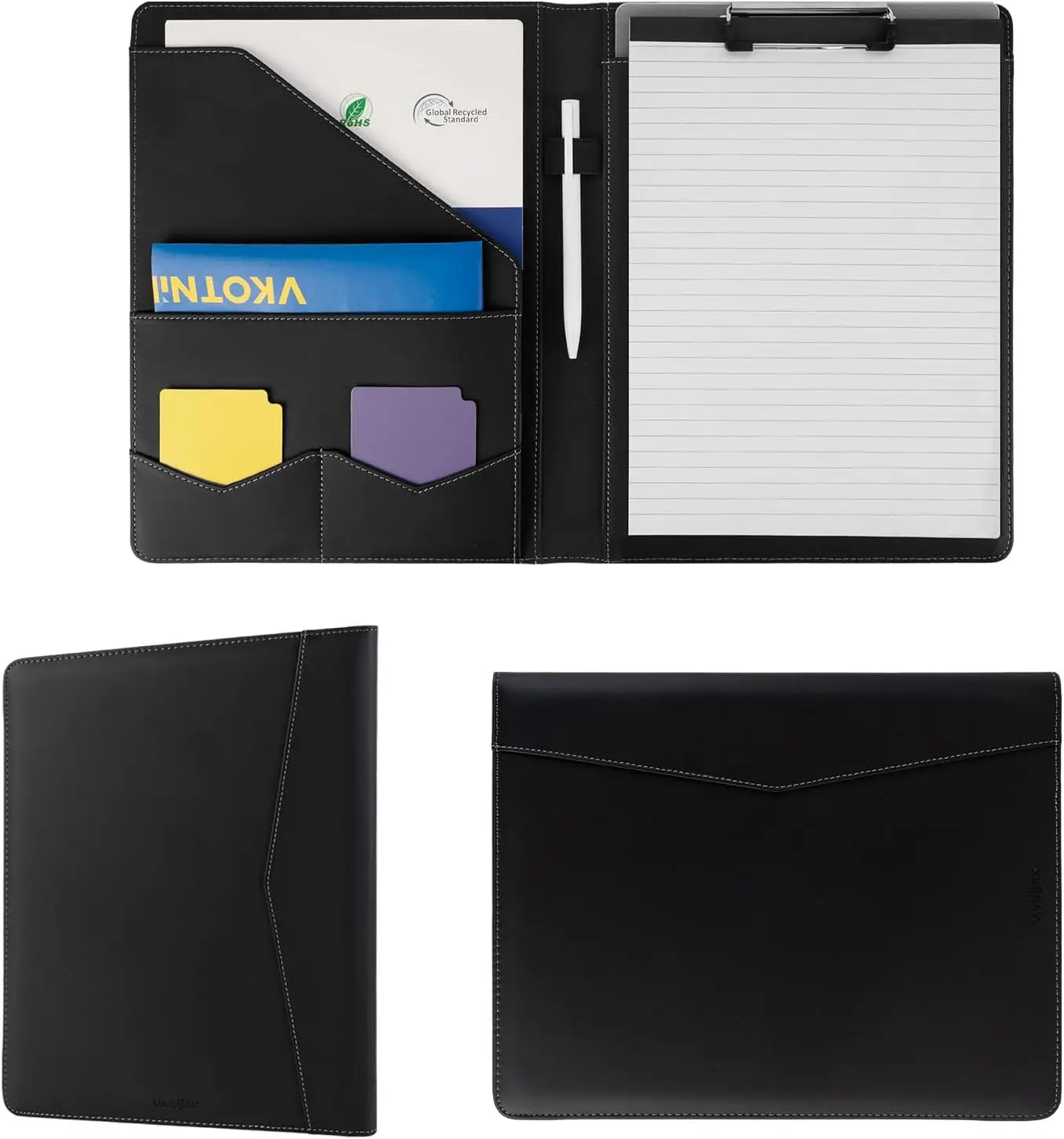 With Clipboard,Faux Leather Portfolio Folder Binder,Letter Size A4 Legal Writing Pad Holder for Business
With Clipboard,Faux Leather Portfolio Folder Binder,Letter Size A4 Legal Writing Pad Holder for Business