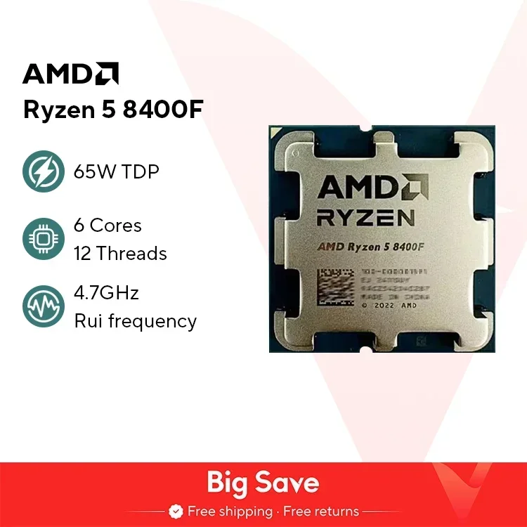 США.EU Новый процессор AMD R5 8400F Ryzen 5 8400F, 6 ядер, 12 потоков, 4,2 ГГц, настольный компьютерный процессор с разъемом AM5
США.EU Новый процессор AMD R5 8400F Ryzen 5 8400F, 6 ядер, 12 потоков, 4,2 ГГц, настольный компьютерный процессор с разъемом AM5