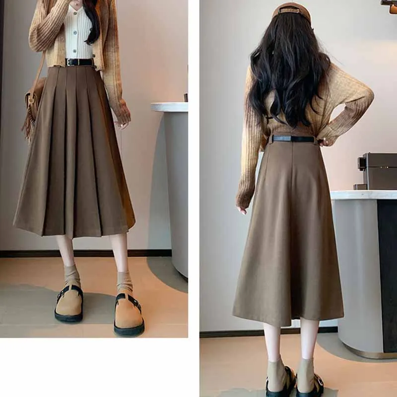 Винтажные осенне-зимние шерстяные юбки, женские корейские модные темпераментные длинные юбки, женские элегантные шикарные плиссированные юбки с высокой талией
Винтажные осенне-зимние шерстяные юбки, женские корейские модные темпераментные длинные юбки, женские элегантные шикарные плиссированные юбки с высокой талией