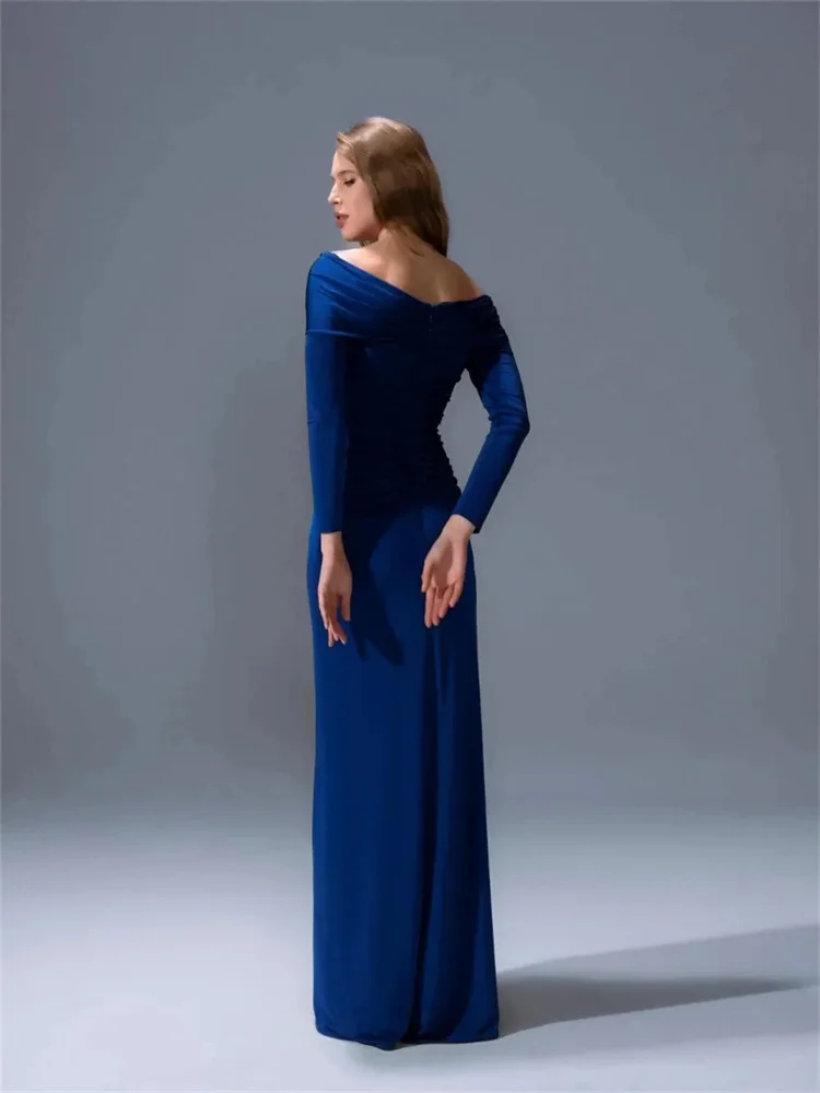 Elegant Full Sleeve Long Mermaid Evening Dresses High Side Slit Prom Dresses Chiffon Formal Occasion Dresses Sapphire Blue
Elegant Full Sleeve Long Mermaid Evening Dresses High Side Slit Prom Dresses Chiffon Formal Occasion Dresses Sapphire Blue